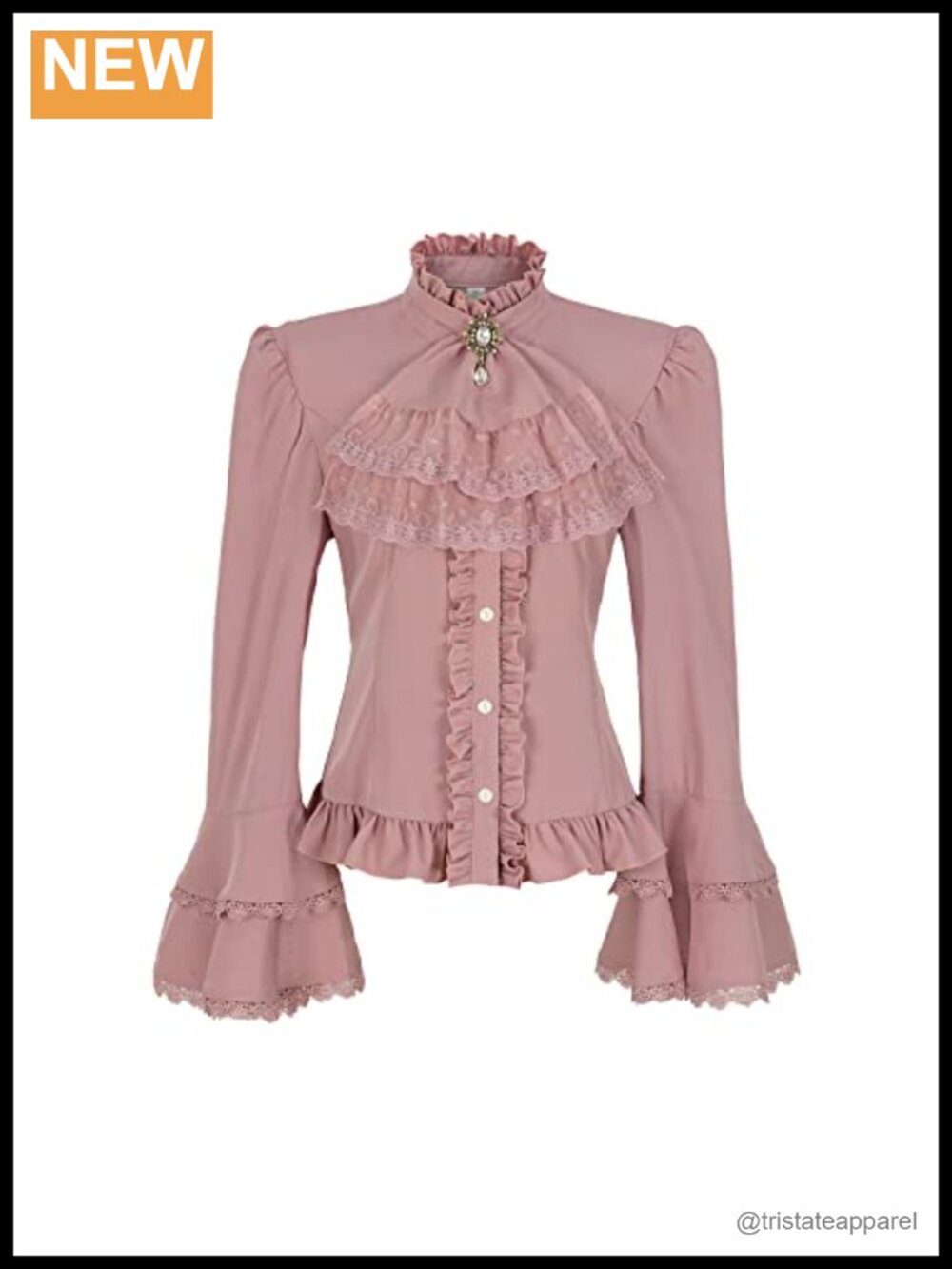 Victorian Blouse Pirate Shirt Vintage Lotus Ruffle Polyester Top